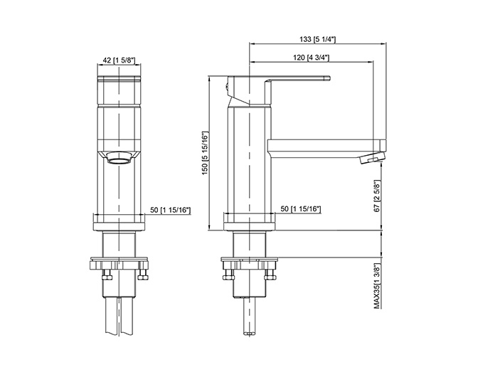 Single-Hole Deck-Mount Basin Faucets